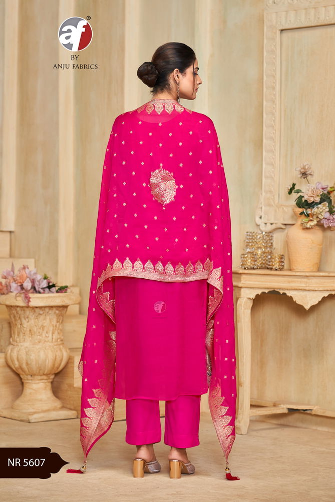 NR 5607 By Af Organza Kurti With Bottom Dupatta Wholesalers In Delhi
